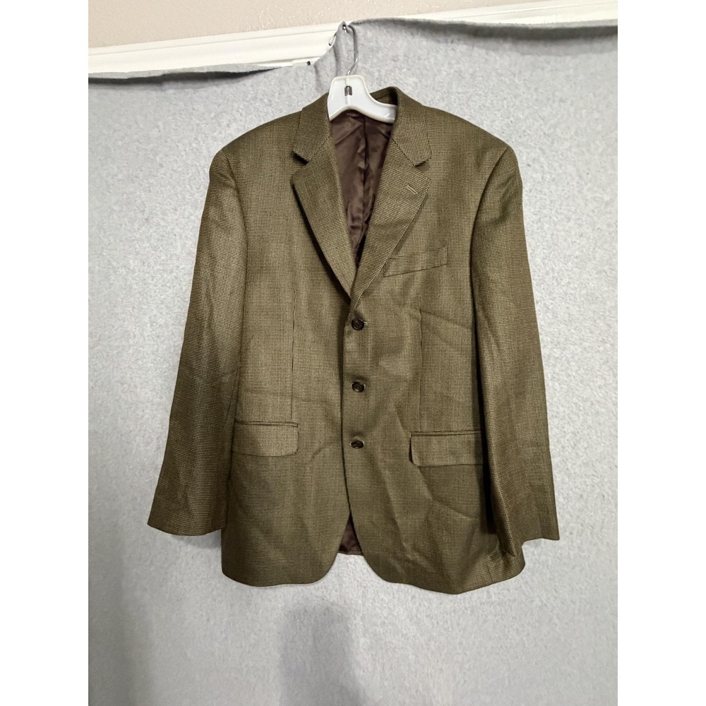 Ralph Ralph Lauren Blazer Sport Coat Mens 40R Brown Silk Wool Check Tweed Jacket